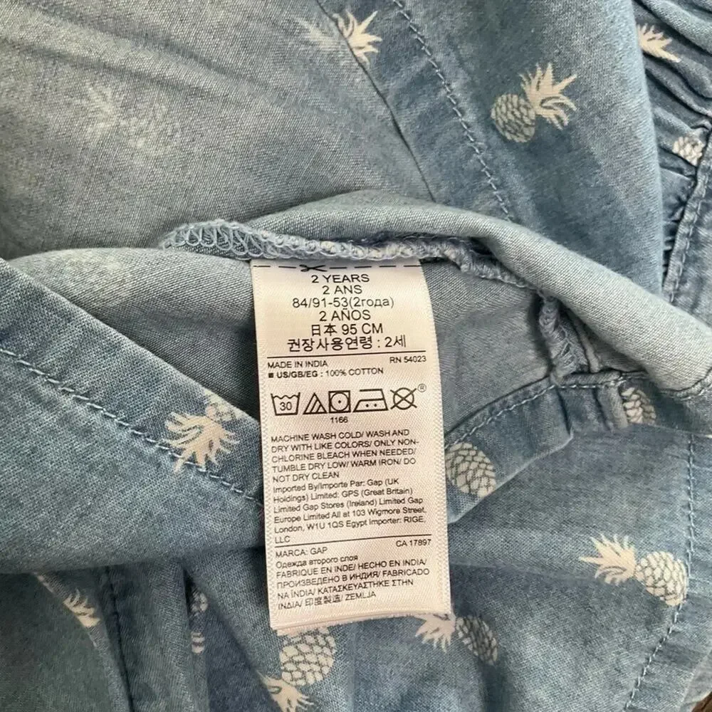 BABY GAP Girl's Blue Denim Sundress Bottoms Set Size 2 NWT